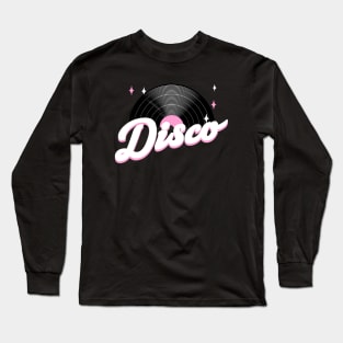 DISCO  - Vintage Vinyl (pink) Long Sleeve T-Shirt